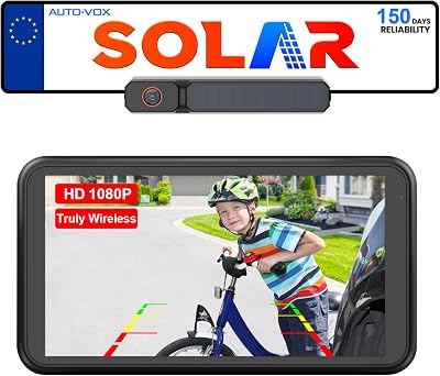 AUTO-VOX Solar Wireless Backup Camera 5" 1080P Monitor Dual 5000mAh IP69K
