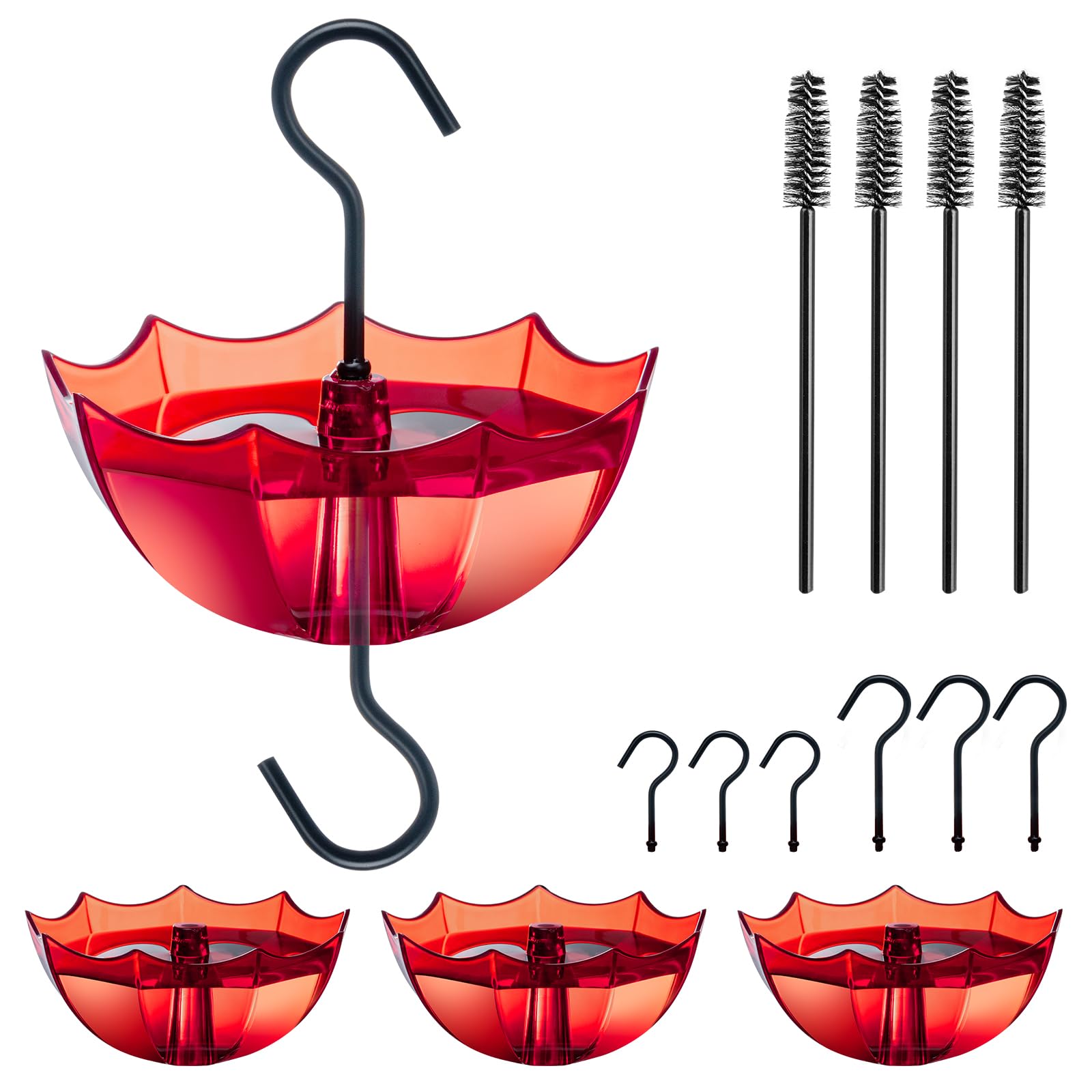 Photo 1 of TERULF Ant Moat for Hummingbird and Oriole Feeder(5 OZ, 4 Pack) Umbrella Hummngbird Feeder Parts Hanging Ant Guard, Feeder Accessory Hooks