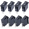 TWTADE / 8Pcs Boat Rocker Switch Latching ON/Off SPST 2 Pin 2 Position Car Auto Boat Rocker Toggle Switch Snap AC 250V/16A 125V/20A KCD3-101