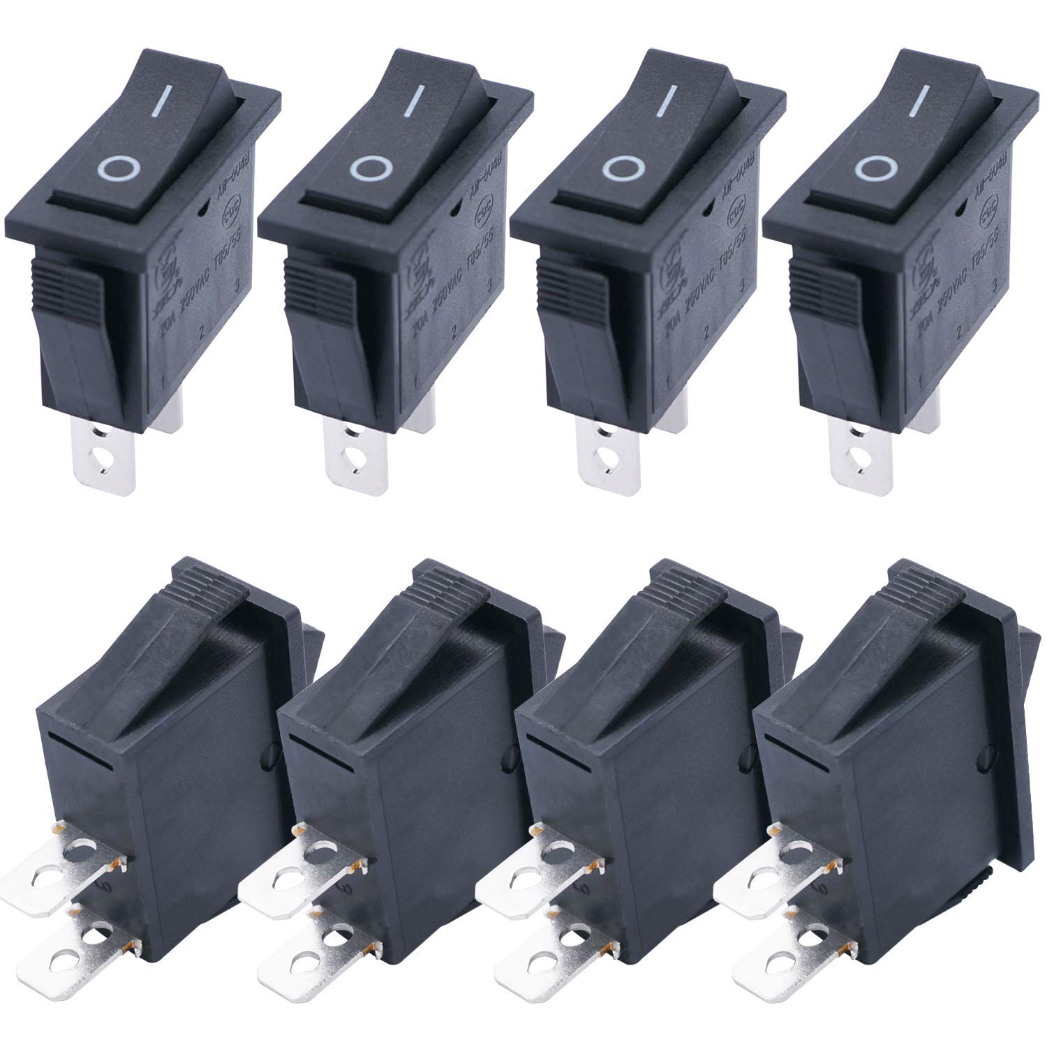 Photo 1 of TWTADE / 8Pcs Boat Rocker Switch Latching ON/Off SPST 2 Pin 2 Position Car Auto Boat Rocker Toggle Switch Snap AC 250V/16A 125V/20A KCD3-101