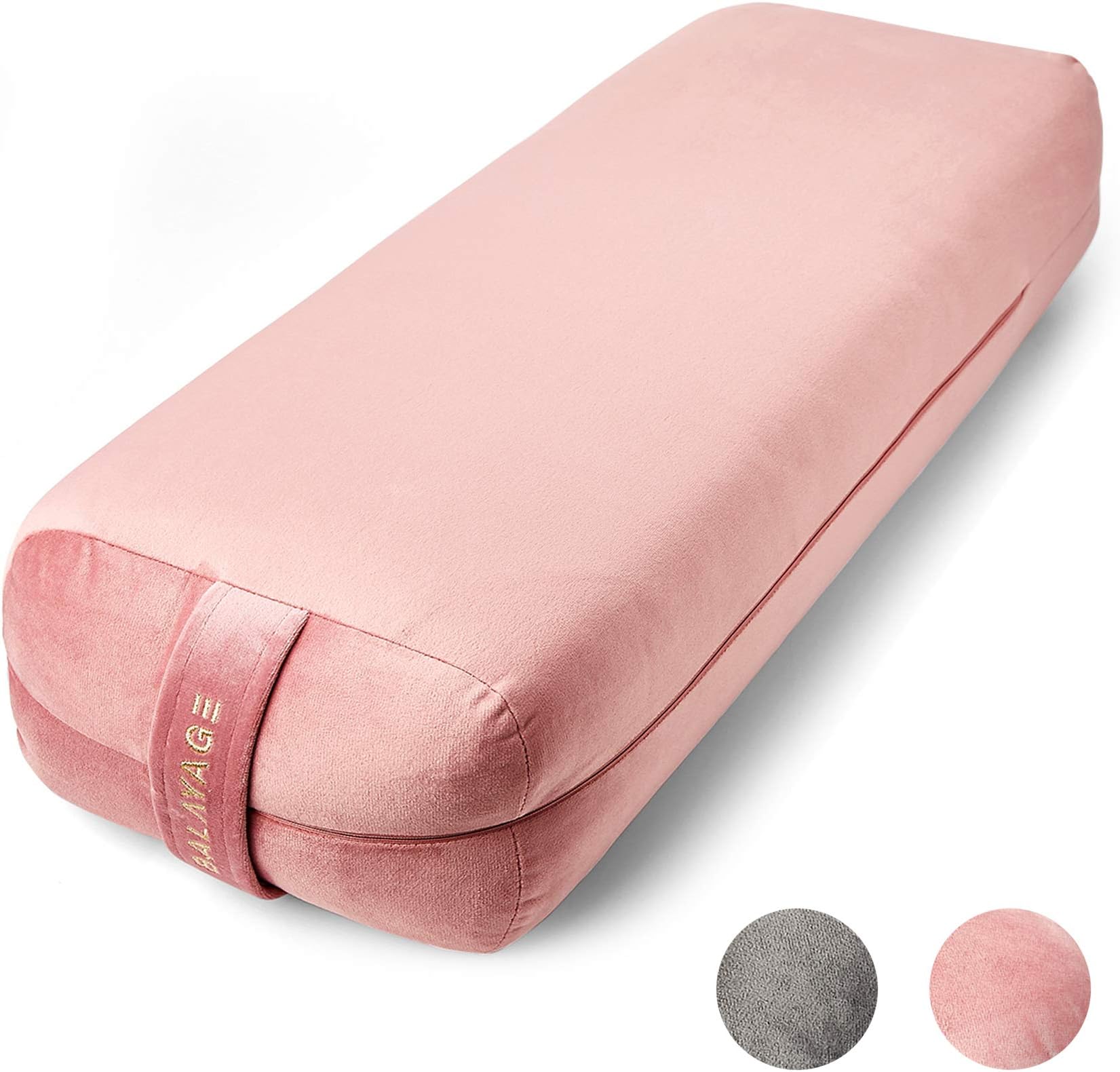 BALAYAGE Meditation Cushion Yoga Bolster Pillow Rectangular, max Support and Firm with Removable Washable Cover Case