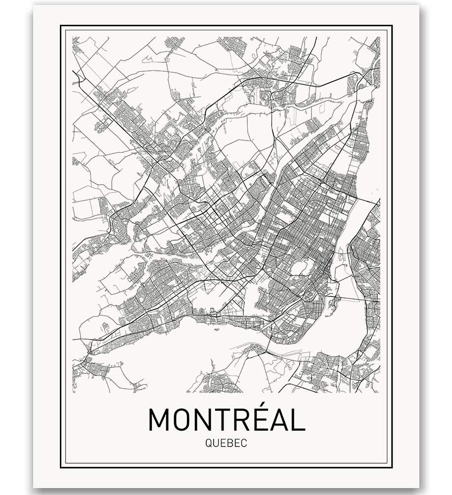 Montréal Poster, Montréal Map, Map of Montréal, City Map Posters