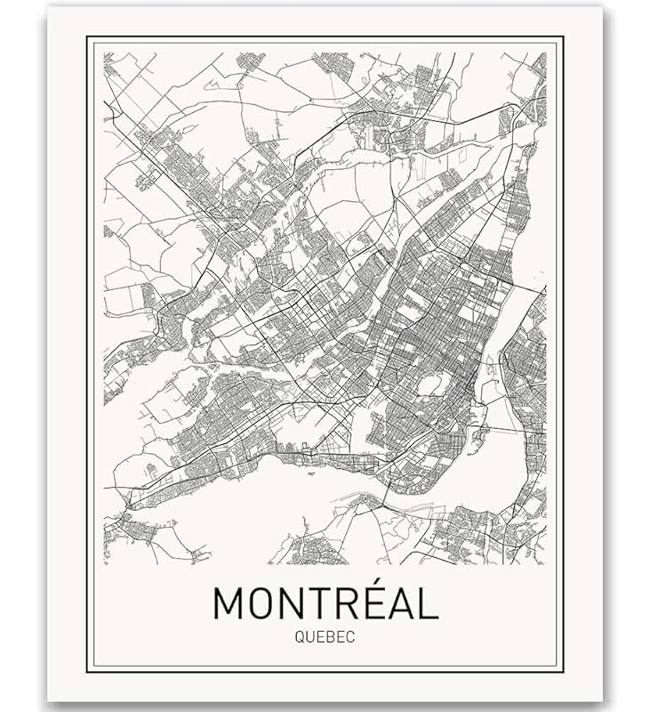 Montréal Poster, Montréal Map, Map of Montréal, City Map Posters