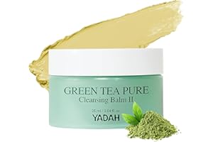 YADAH Green Tea Cleansing Balm II (0.84fl oz) - Makeup Remover, Moisturizing, Residue-Free. Korean Skin Care. Vegan, For Sensitive Skin, Botanical oil extract.