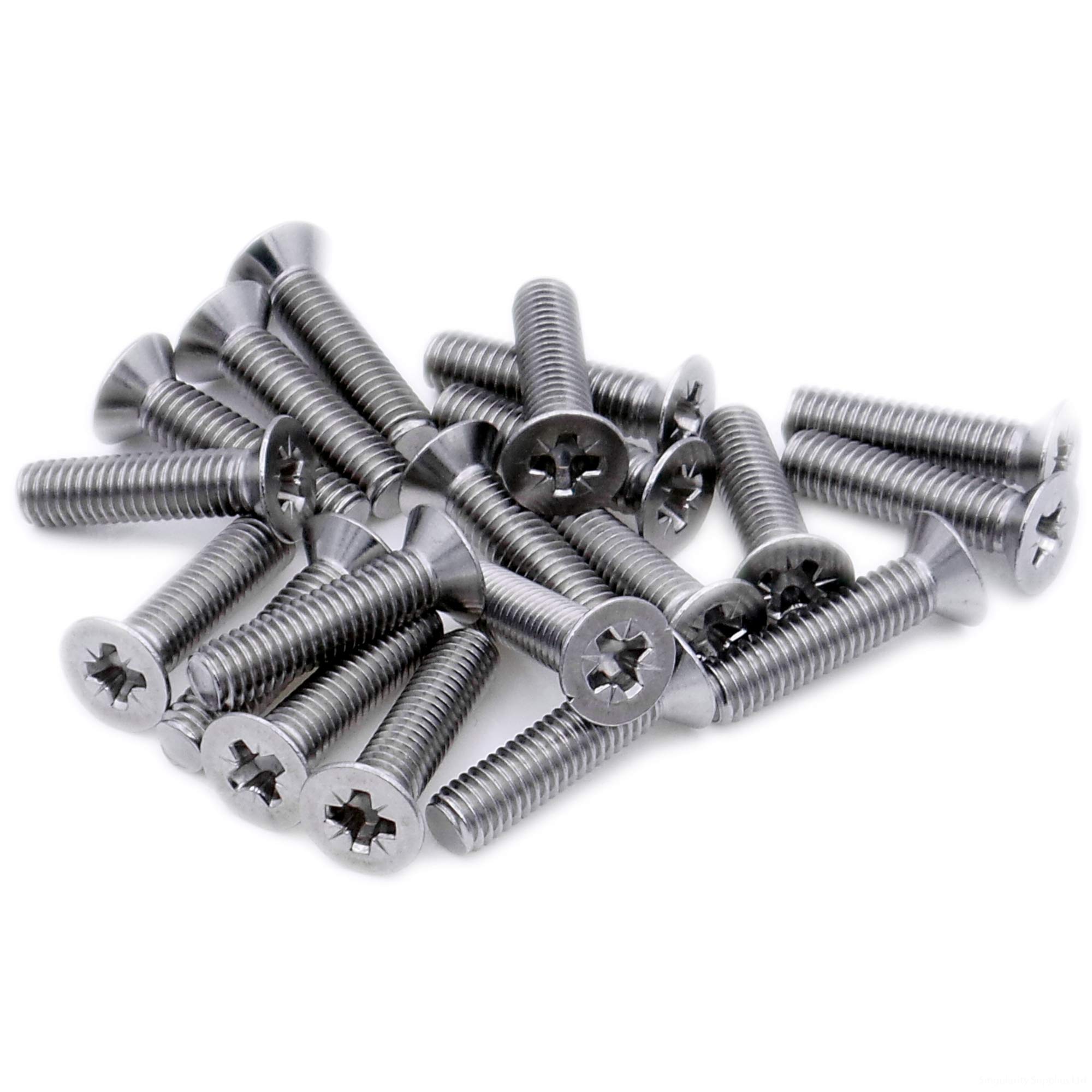 M2.5 (2.5mm x 3mm) Pozi Countersunk Machine Screw (Bolt) - Stainless Steel (A2) (Pack of 20)