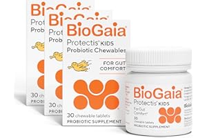 BioGaia Kids Probiotic Chewables | Promote Regularity | Ease Occasional Tummy Troubles | Ages 3+ | Allergen, Dairy, Soy & Gluten Free | Backed by 30 Years of Probiotic Research | 90 Day Supply