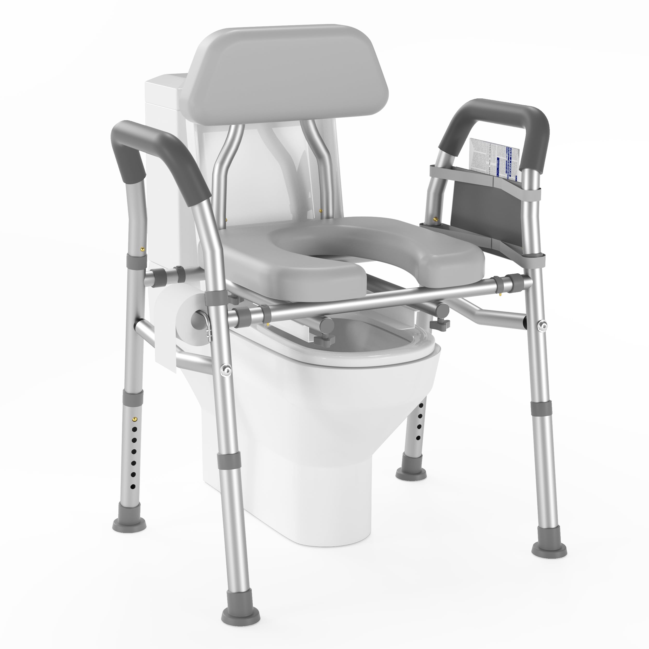 Raised Toilet Seat with Handles 400lb - Adjustable 3 in 1 Commode Chair for Toilet with Arms, Toilet Riser with Handles, Toilet Chair Over Toilet, Handicap Toilet Seat