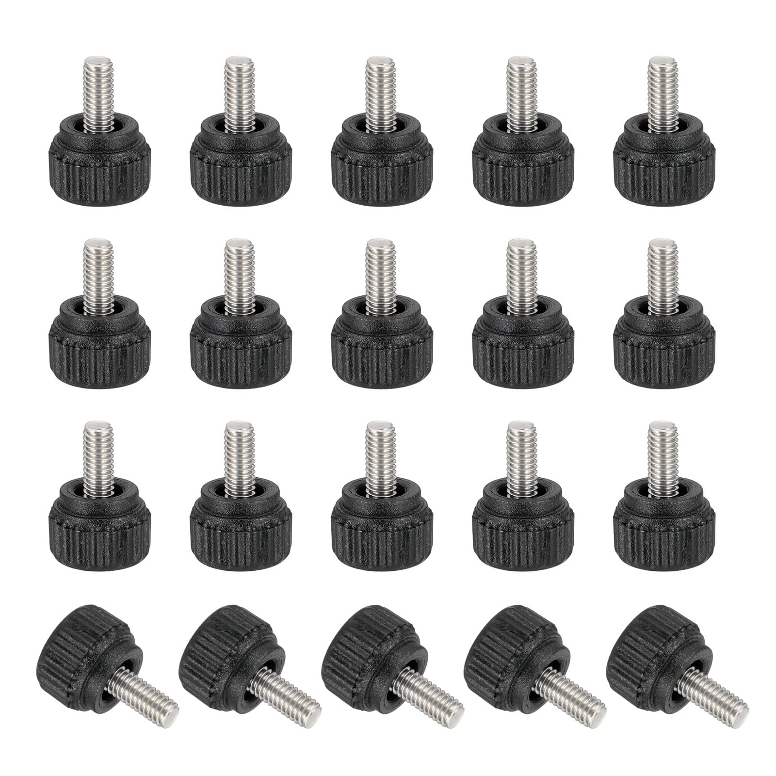 Photo 1 of MECCANIXITY 20 Pcs Threaded Knurled Thumbscrew, M4 x 8mm Monitor Mount Arm Screws Stainless Steel Clamping Knobs Grip Thumb Screw for Computer TV