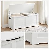 VASAGLE Storage Chest Bench 100x40x46 cm Matte White LSB061T10 view 9