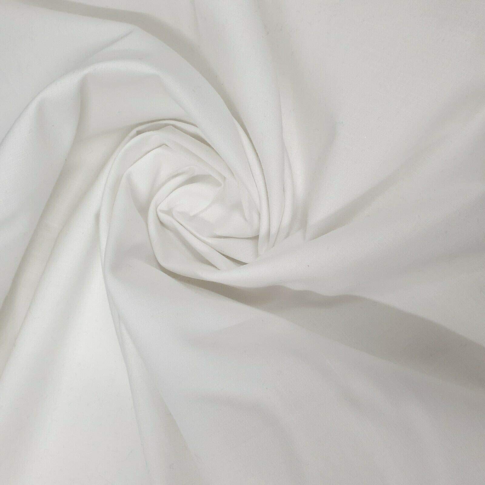 10 Meter (Janak- White) 100% Cotton Fabric 112cm Wide Plain Cambric Poplin — image 1