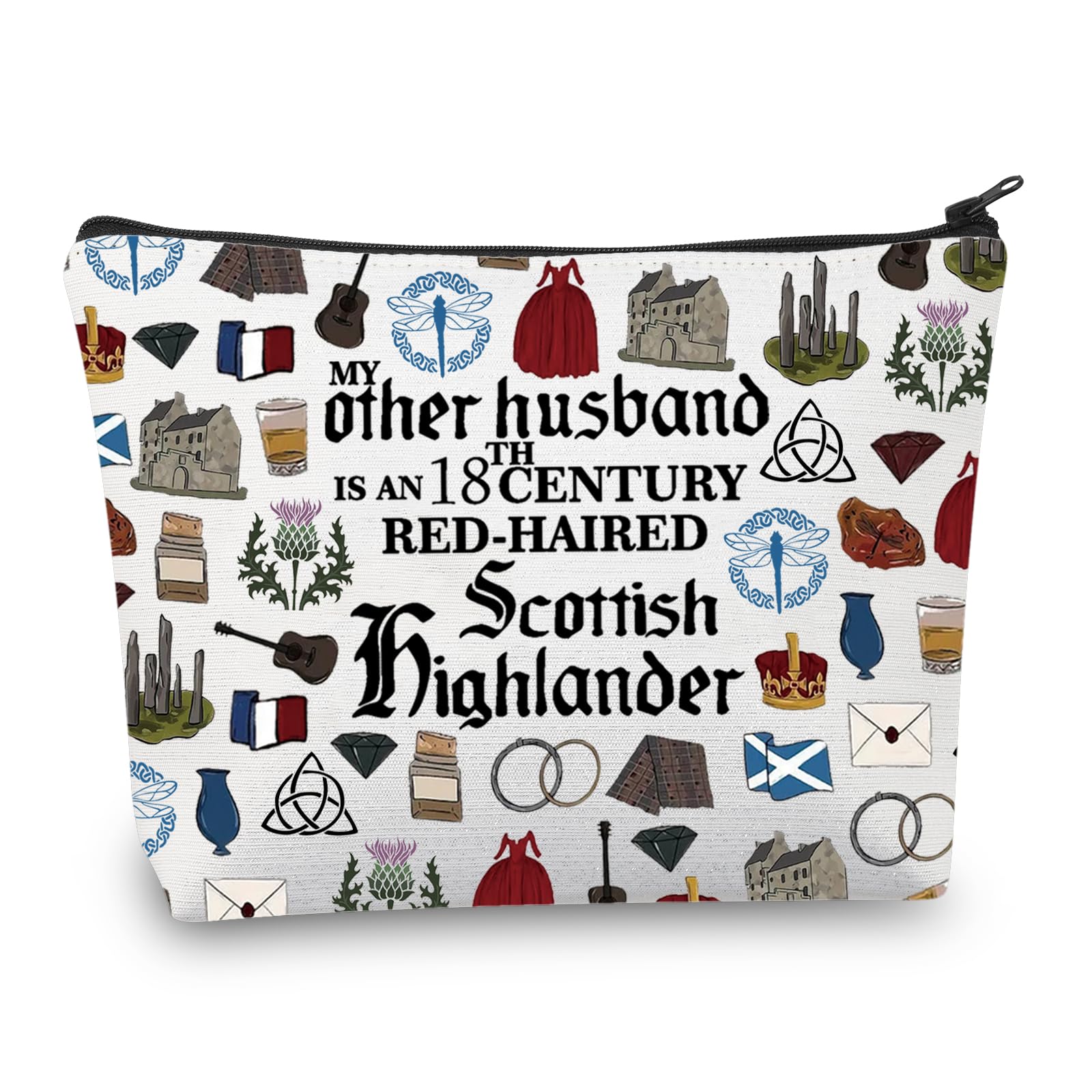 PLITI Outlander Makeup Bag My Other Husband is an 18th Century Red Haired Scottish Highlander Sassenach Gift (Other HusbandU)