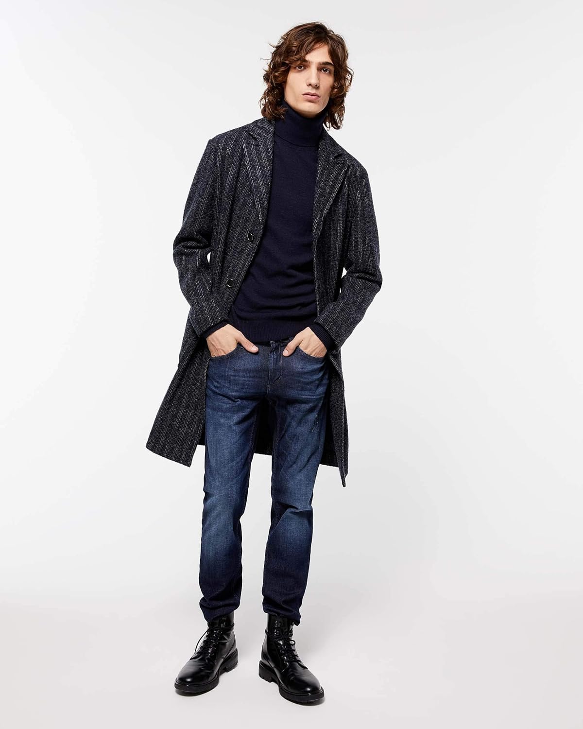 Amazon シスレー Sisley ジャケット アウター ヘリンボーンストライプコート メンズ スミクロ 50 国内l相当 コート ジャケット 通販