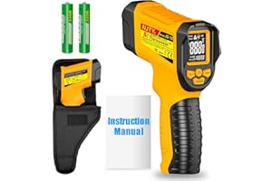 NJTY Infrared Thermometer Gun, -58℉ to 1472℉, High Precision, Non-Contact Laser Temperature Sensor with Backlit LCD, for Cooking, BBQ, Automotive, Industrial Use