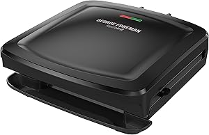 George Foreman Rapid Grill Series, 4-Serving Removable Plate Electric Indoor Grill and Panini Press, Black, RPGF3601BKX