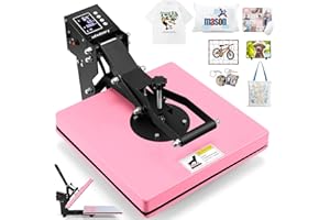 Whubefy Heat Press 15x15, Slide Out Press Machine for T-shirts w/ 3 Pre-Set Modes, Dual-Tube Fast Heating, High Pressure Digital Industrial Clamshell Sublimation Printer for Bag, Pillow, Puzzle & More