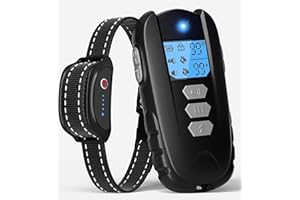 WUJ Dog Shock Collar with Remote - Electric Dog Training Collar 1650ft, Rechargeable E-Collar Waterproof Collars with 4 Training Modes and Security Lock for Small Medium Large Dogs (8-150 LBS)