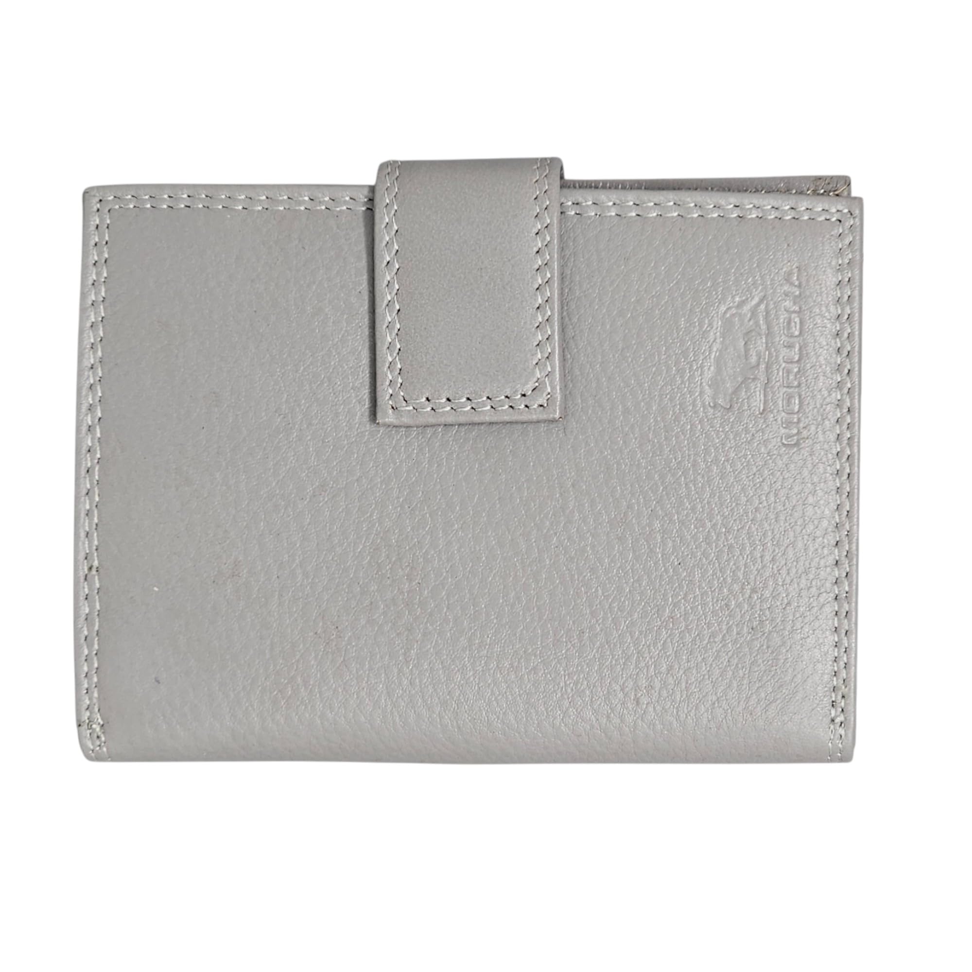 MORUCHA Clutch Wallet for Women Genuine Leather RFID Blocking High Capacity Cardholder M85 Purse (Grey)