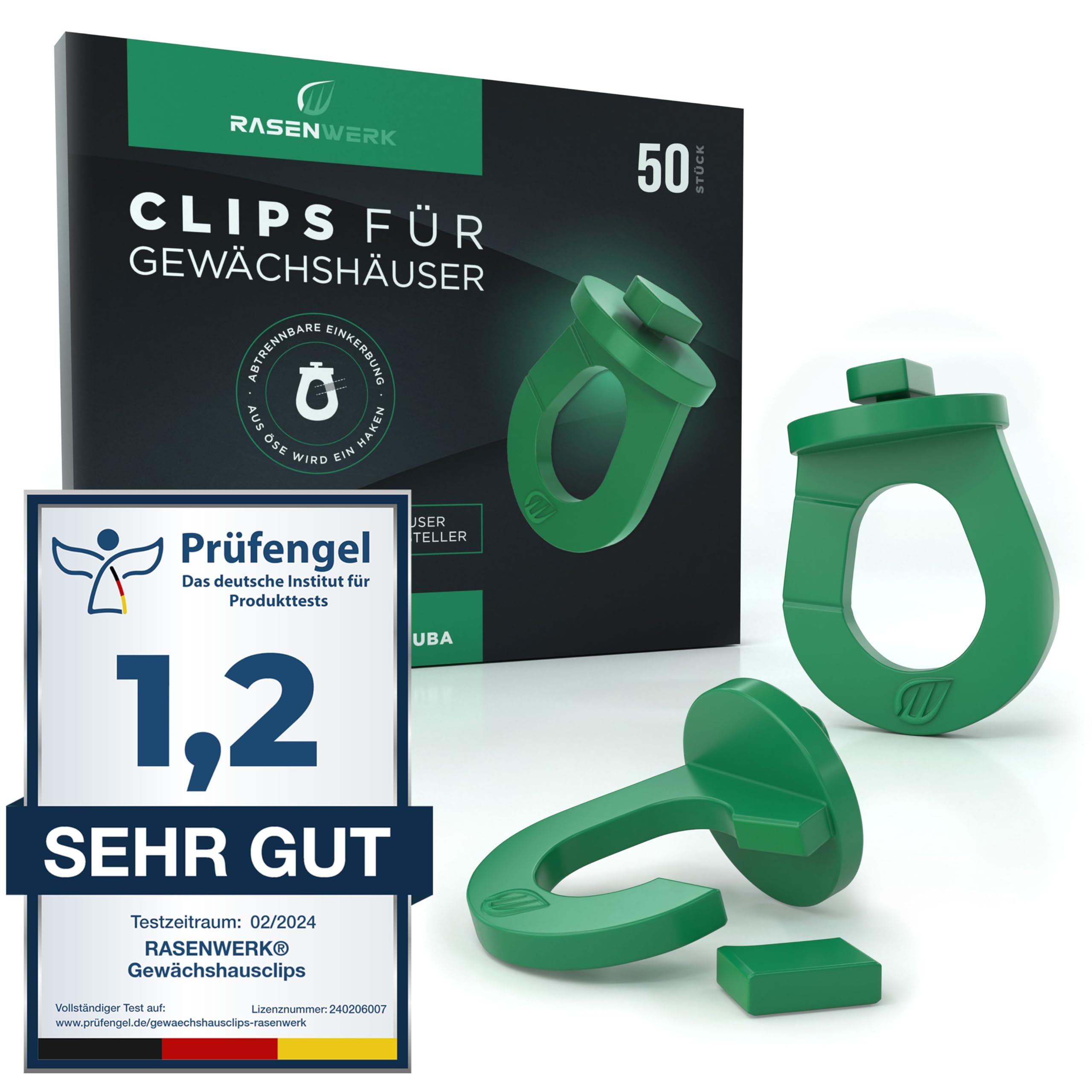 RASENWERK Greenhouse Clips (50 pcs), Innovative, Made in Germany, Compatible with Zelsius, Deuba uva.