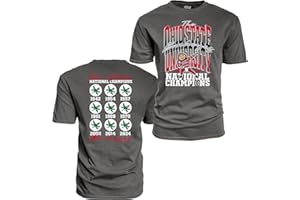BLUE 84 NCAA Officially Licensed Ohio State Buckeyes National Champs 2024 T-Shirt Dyed Black Front/Back