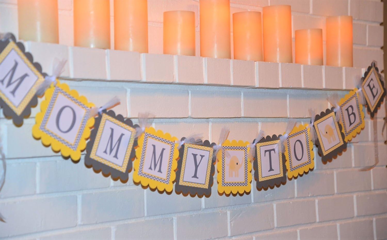 Amazon Com Yellow And Gray Mommy To Be Elephant Baby Shower