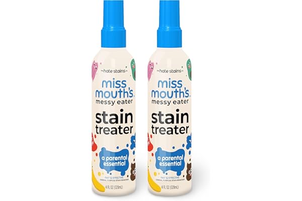 Miss Mouth's Messy Eater Stain Treater Spray - 4oz 2 Pack Stain Remover - Newborn & Baby Essentials - No Dry Cleaning Food, Grease, Coffee Off Laundry, Underwear, Fabric
