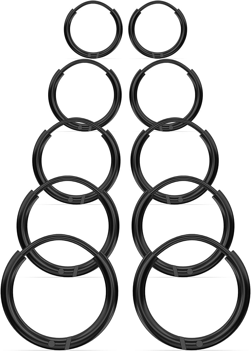 Yaalozei 316L Surgical Stainless Steel Huggie Hoop Earrings 8mm/10mm/11mm/12mm/14mm/16mm Hypoallergenic Earrings Hoop Cartilage Helix Lobes Hinged Sleeper Earrings for Men Women