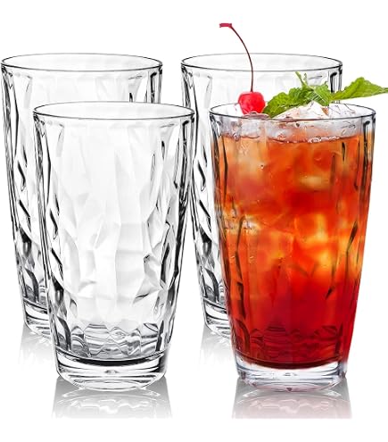 Set De 6 Vasos De Cristal De 330 Ml Con Forma De Diamante Para Zumo De Vino Y Agua
