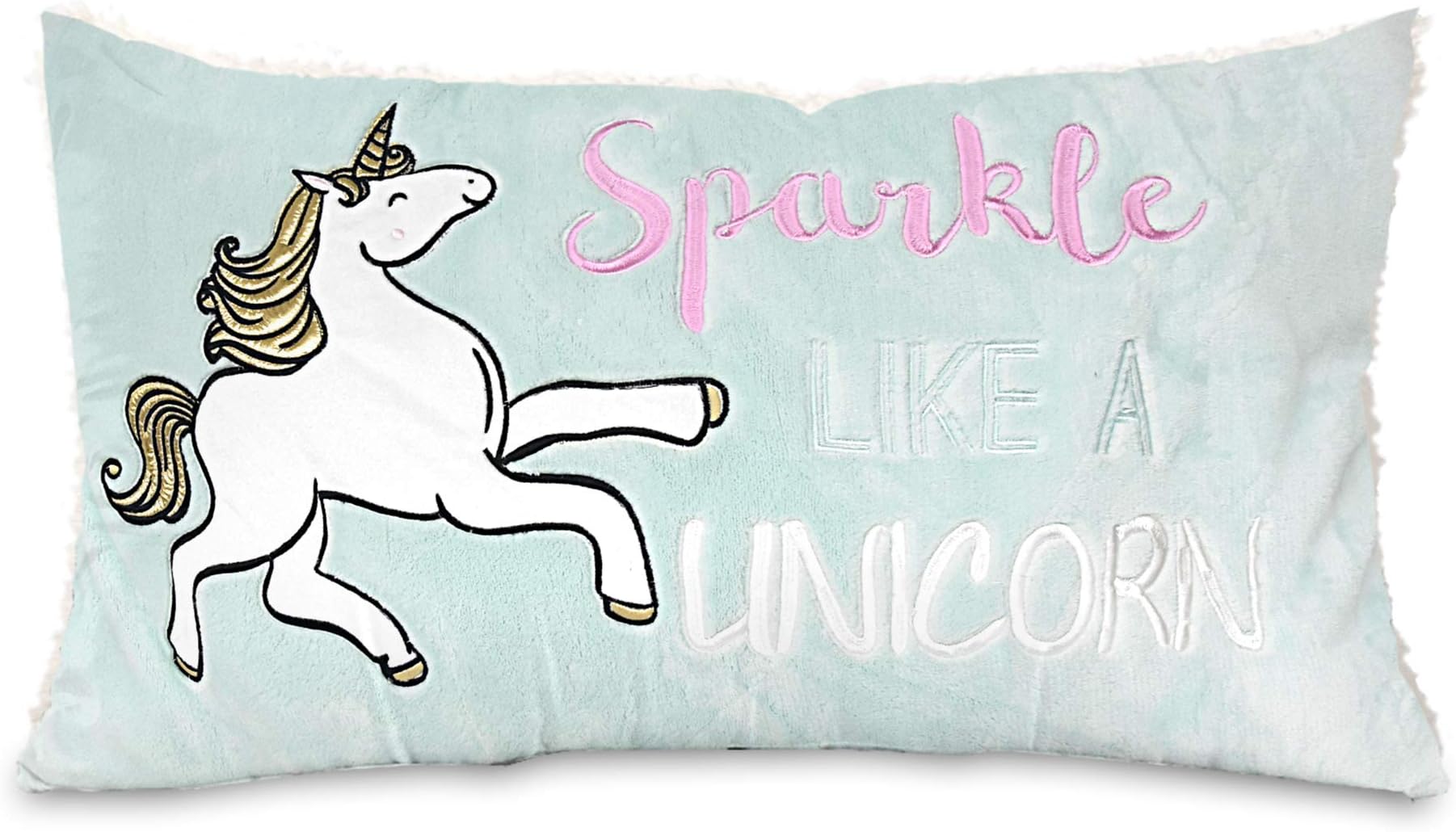 Decorative Throw Pillow: Velvety-Soft Rectangular Reversible Sherpa Throw Cushion for Sofa, Couch, Bed, Chair & Nursery | 100% Hypoallergenic Modern Décor Pillows In 6 Styles | Top Gift Idea (Unicorn)