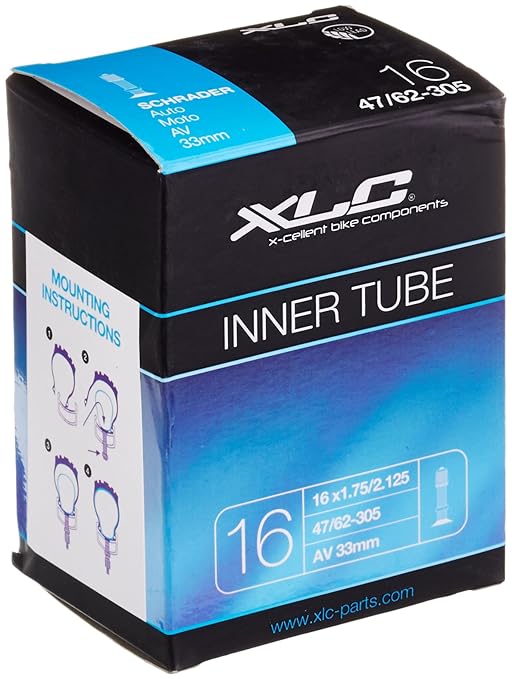 XLC Fahrradschlauch 16 x1.75/2.125 47/62-305 AV 33 mm, 2508160200