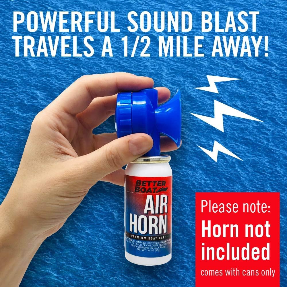 2 Pack Air Horn Refills for 1.4 Ounce Horns Boating Safety Canned Boat Accessories | Marine Grade Airhorn Can Refill - Horn Not Included - 2 Pk (1.4oz) : Sports & Outdoors