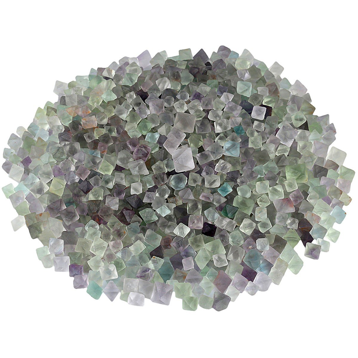 mookaitedecor Natural Flourite Rough Chip Stones Healing Crystals Point for Home Decoration,Octahedron Rhombus,1/2 lb