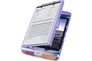 AOJIENI Clipboard with Storage, Heavy Duty Plastic Nursing Clipboard, High Capacity Storage Clipboard Folder for Office, Nurse, Paperwork, 2 Compartments, Letter Size, Side Opening, Purple