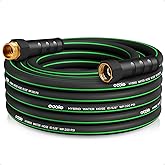 EOOIO Garden Hose 25 ft Green, Non-Expandable Flexible Water Hose, Kink Resistant Lightweight Hybrid Hose, Leakproof Hose Mal