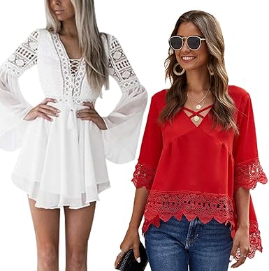 red lace boho dress
