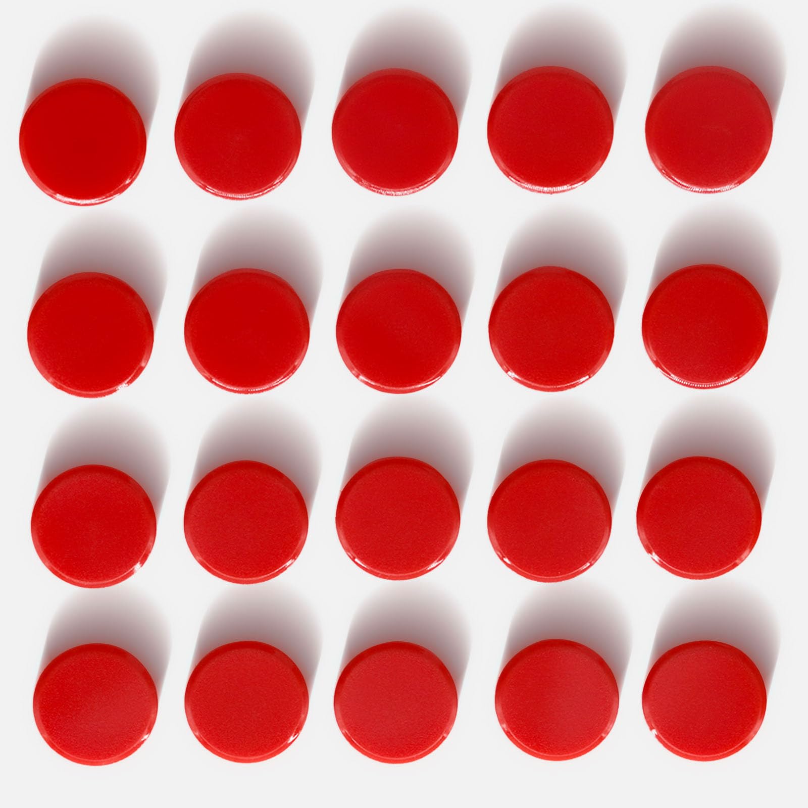 PYJLBX Strong Fridge Magnets, 20 Pack Heavy Duty Small Round Magnets for Whiteboard, Refrigerator, Notice Board & Craft | Refrigerator Magnets Mini Magnetic Dots for Adults, Home, Office, School (Red)