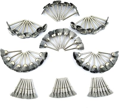 Merryland RMTA072C1 Mini Wire Brush Set 72 Pcs for Dremel Rotary Tool