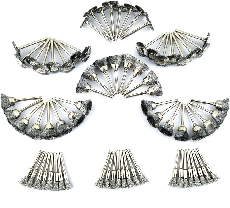 Merryland RMTA072C1 Mini Wire Brush Set 72 Pcs for Dremel Rotary Tool