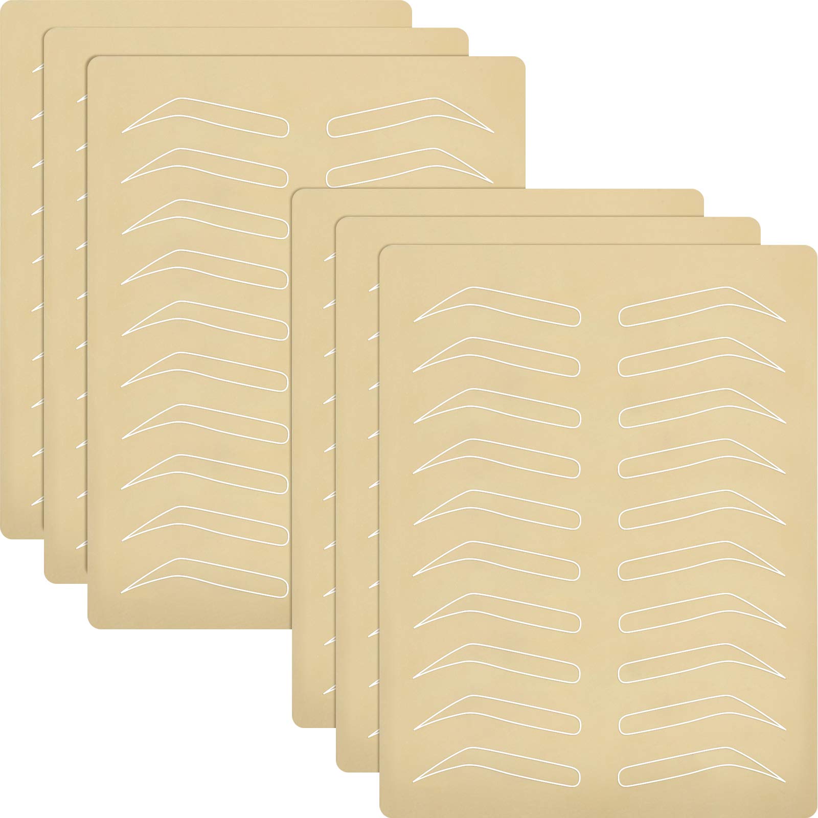 Photo 1 of 6-Piece Eyebrow Microblading Practice Set - Latex Tattoo Skin Sheets (Double Sided, No Ink Needed)
