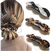 Markuii Large Hair Barrette for Women 4 Inch No Slip Acetate Twist Not Easy to Break French Hair Clips for Thick to Thin Hair, 3 Pack