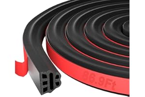 Hzetuu Car Door Seal Strip 3 Layer 6-Hole Car Door Weather Stripping Soundproofing Waterproofing Universal Self-Adhesive Car Door Rubber Seal Strip Car Weather Stripping for Car Door Hood Tailgate