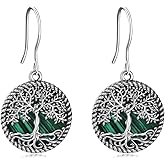ONEFINITY Sterling Silver Tree of Life Dangle Drop Earrings for Women and Girls - Christmas Gifts
