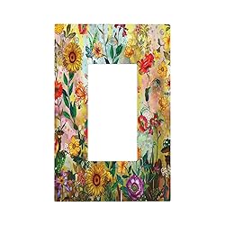 Fall Colorful Sunflower Floral 1 Gang Light Switch