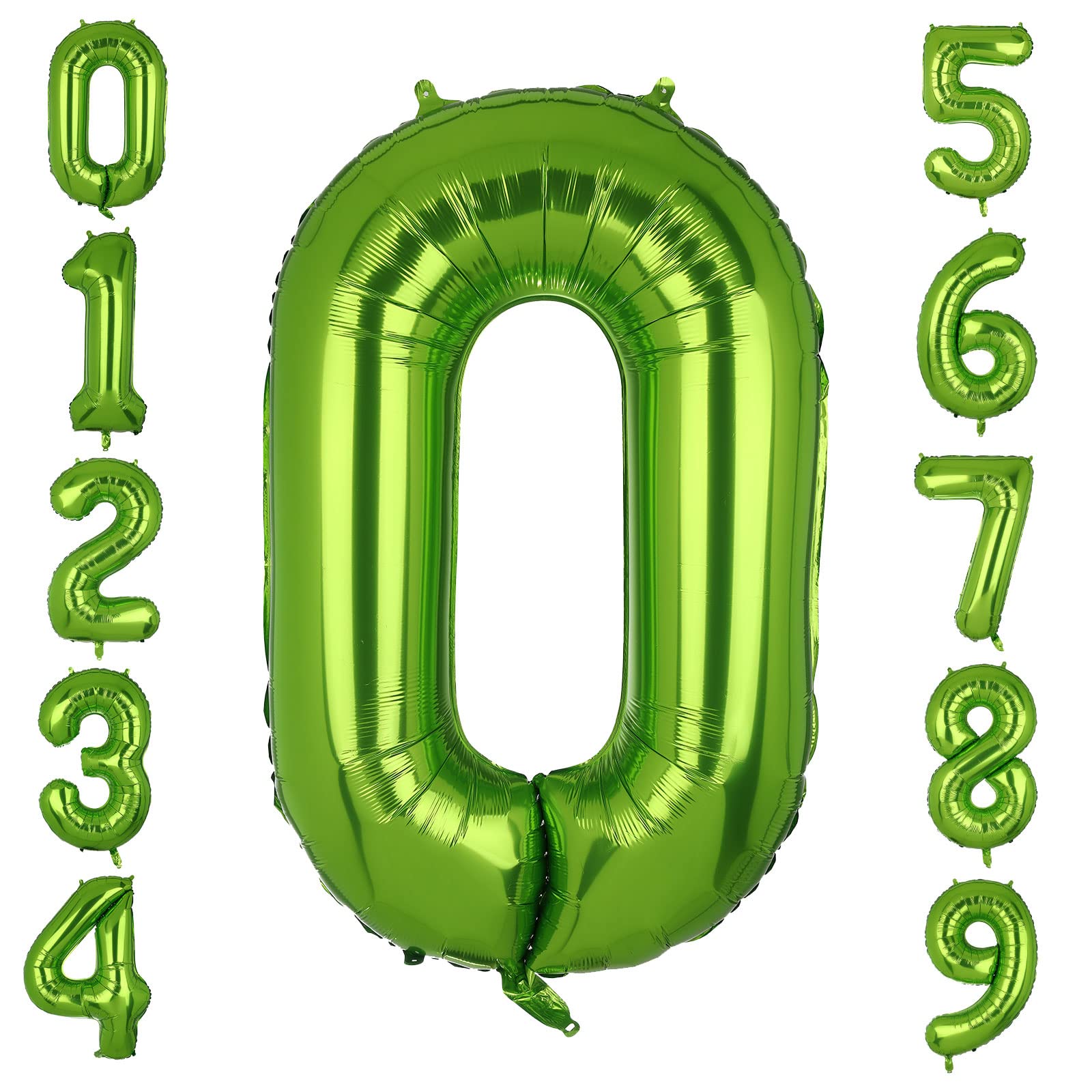 Large Foil Green Number 0 Balloons Big Mylar Helium Balloon Birthdays Party Decorations Supplies 40 Inch