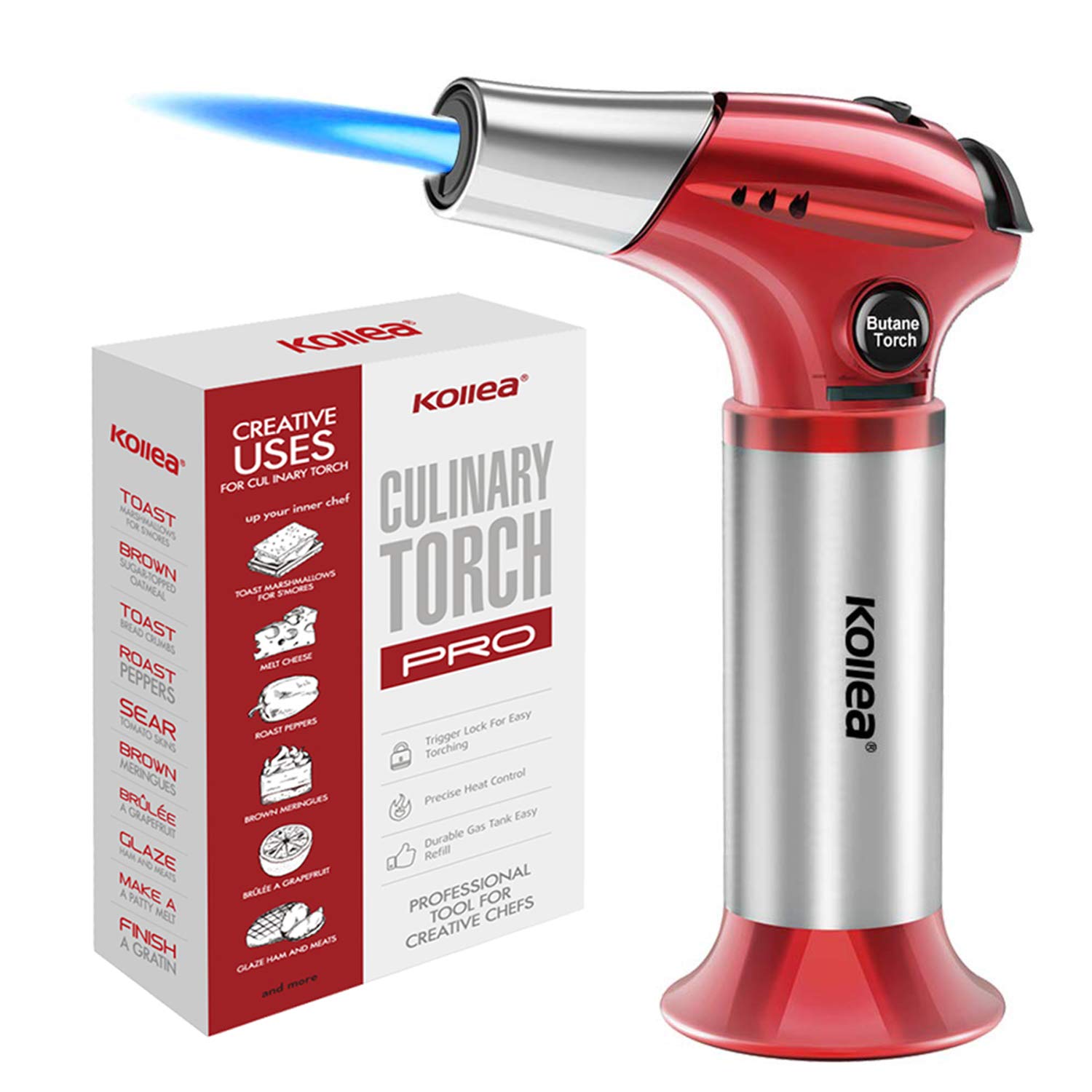 Butane Torch, Kollea Kitchen Blow Torch Refillable Cooking ...