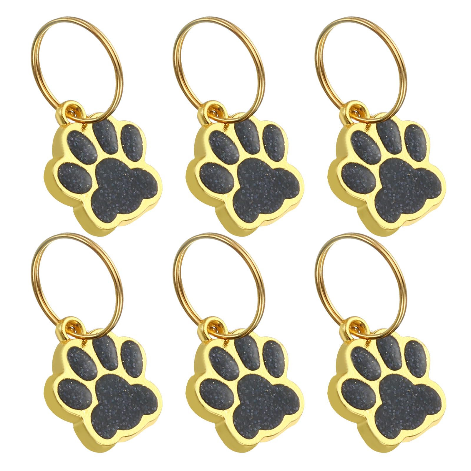 PATIKIL Animal Dog Cat Paw Print Pendants, 6 Pcs Crystal Footprint Dog Cat Paw Prints Pendants for DIY Necklace Enamel Making,