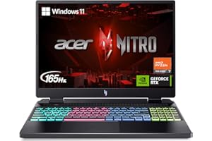 Acer Nitro 16 Gaming Laptop | AMD Ryzen 7 7840HS OctaCore CPU | NVIDIA GeForce RTX 4060 Laptop GPU | 16" WUXGA 165Hz IPS Display | 16GB DDR5 | 1TB Gen 4 SSD | WiFi 6E | RGB Backlit KB | AN16-41-R4CY