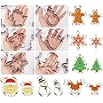 Large Christmas Cookie Cutters,4" Holiday Cookie Cutters Stainless Steel,12pcs Molds with Recipe Instruction,Snowman, Christm