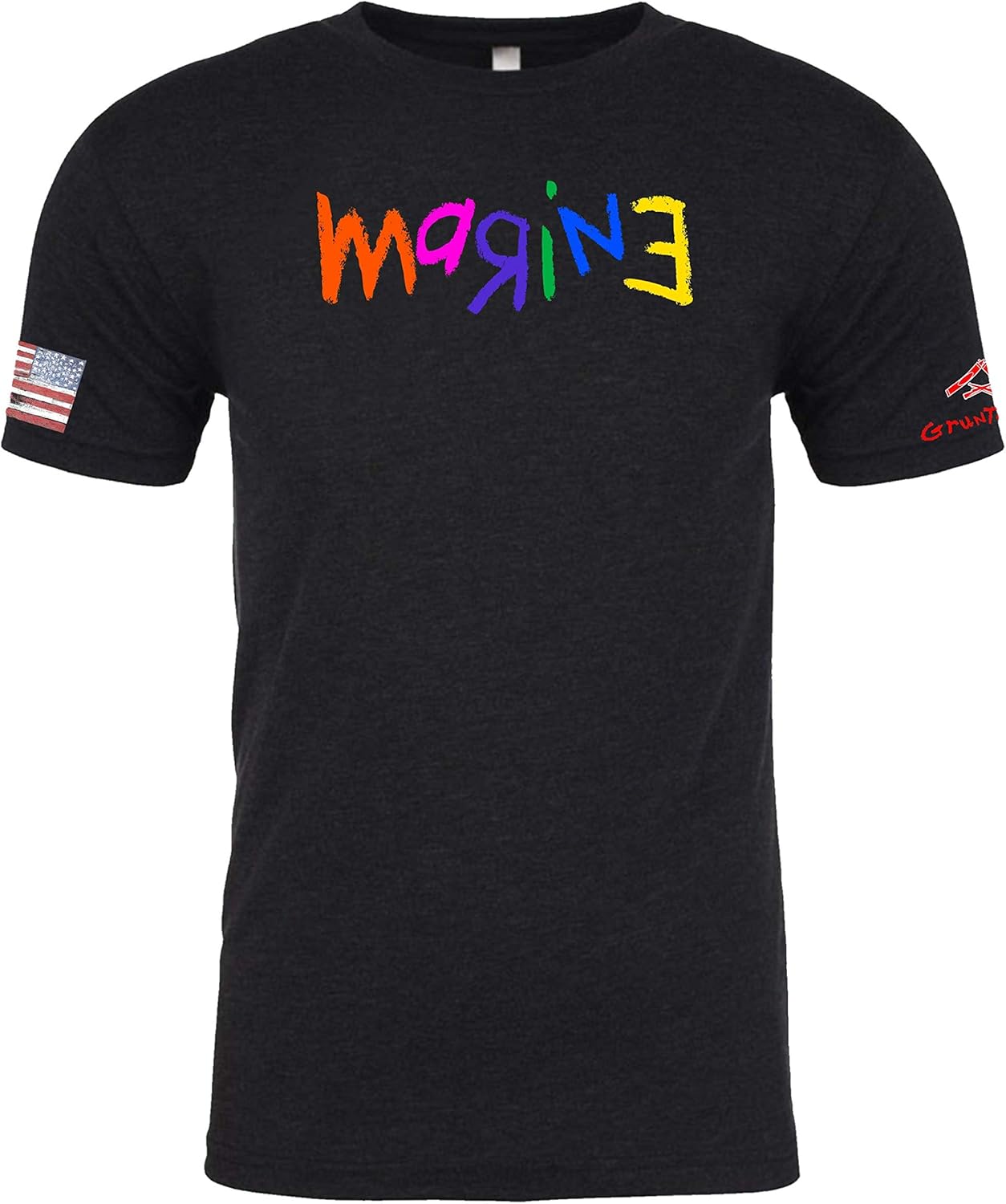 Gruntworks Marine Full Color Crayon Shirt (Charcoal Gray or