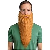 Ginger Blonde Hillbilly Beard Long Fake Irish Redneck Costume St. Patricks Leprechaun Beard for Men - One Size