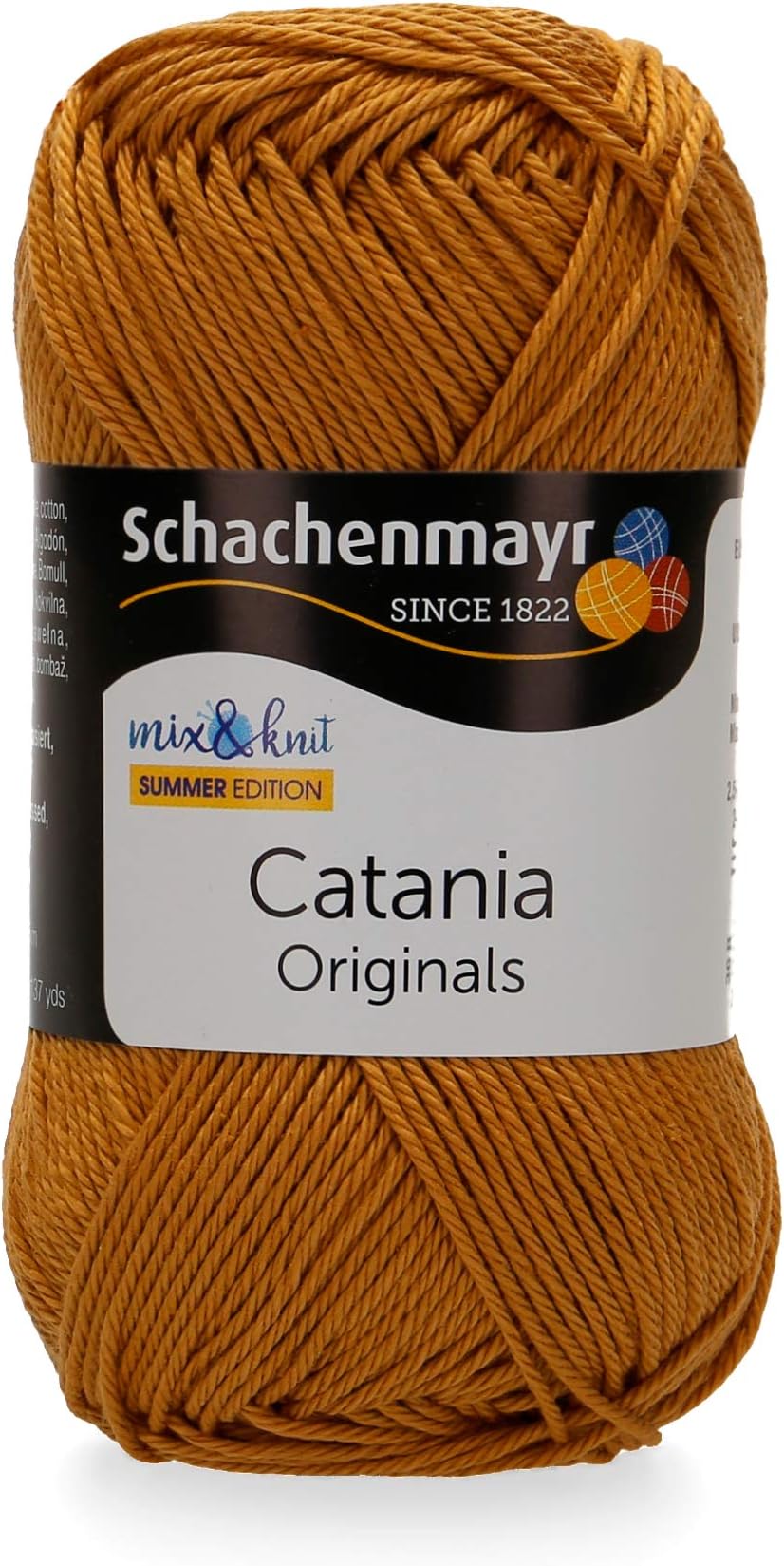 Schachenmayr since 1822 Yarn, 100% Cotton, Curry, 11.5 x 5.2 x 6 cm